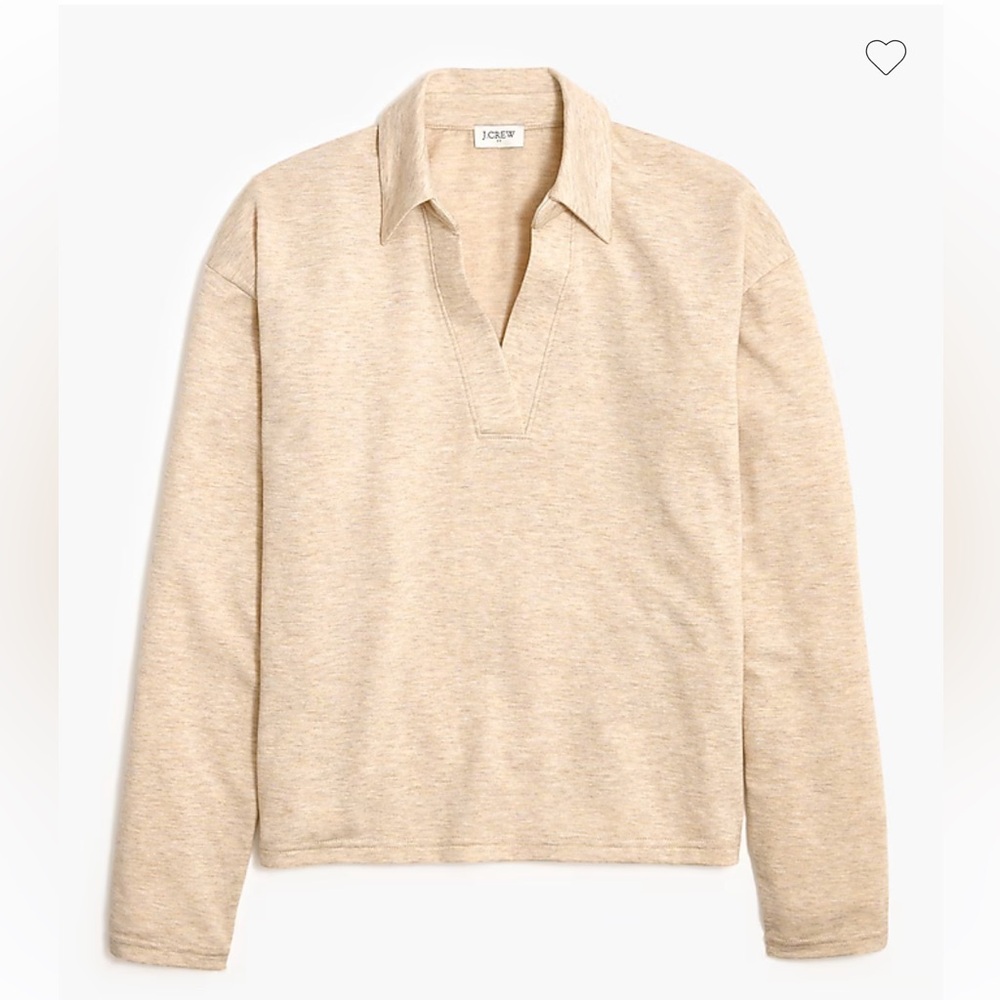 J. Crew soft terry polo shirt - Light Tan Long Sleeve Top